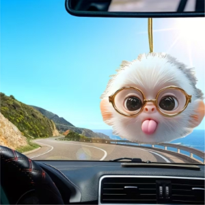 2D Flat Printed Cute Glasses Monkey For Car Charm