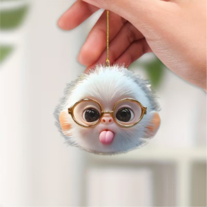 2D Flat Printed Cute Glasses Monkey For Car Charm - Image 2