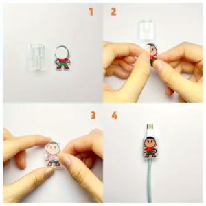 2pcs Cat Sticker with Glasses Cable Protector - Image 3