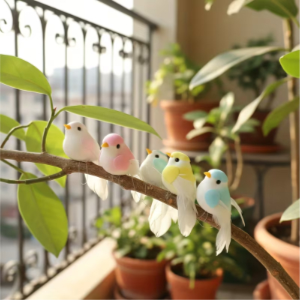 6pcs Assorted Artificial Bird Ornaments