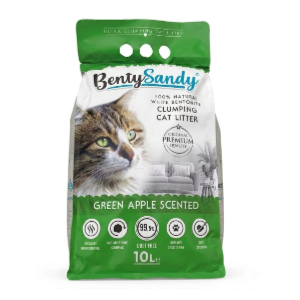 Benty Sandy Original White Clumping Cat Litter Green Apple Scented -10L
