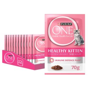 Purina One Healthy Kitten Wet Cat Food With Chicken 70g x 12 Pcs