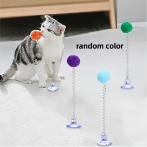 Spring Cat Teaser with Suction Cup Base 1Pc