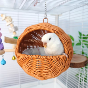 Rattan & Hand-Knitted Bird Nest Single Pcs